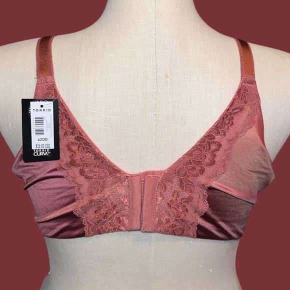 NWT Plus Size Torrid T Shirt 360 Bra Lace Rose Blush Size 42DD - Picture 4 of 4